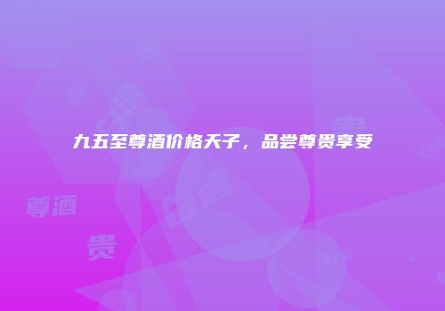 九五至尊酒价格天子，品尝尊贵享受