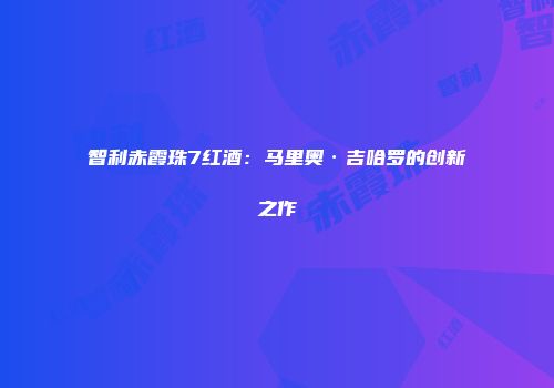 智利赤霞珠7红酒：马里奥·吉哈罗的创新之作