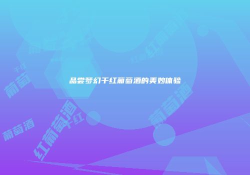 品尝梦幻干红葡萄酒的美妙体验