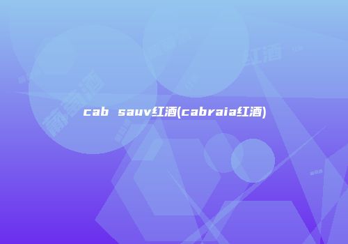 cab sauv红酒(cabraia红酒)
