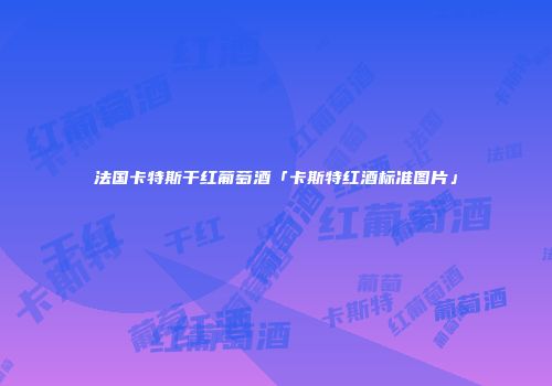 法国卡特斯干红葡萄酒「卡斯特红酒标准图片」