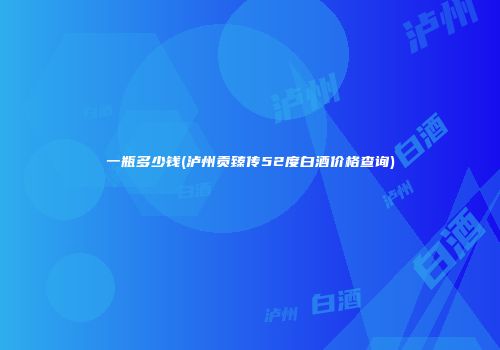 一瓶多少钱(泸州贡臻传52度白酒价格查询)