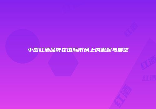 中国红酒品牌在国际市场上的崛起与展望