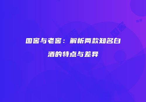 国窖与老窖：解析两款知名白酒的特点与差异