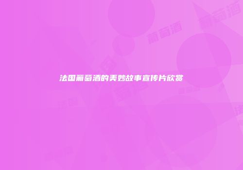 法国葡萄酒的美妙故事宣传片欣赏