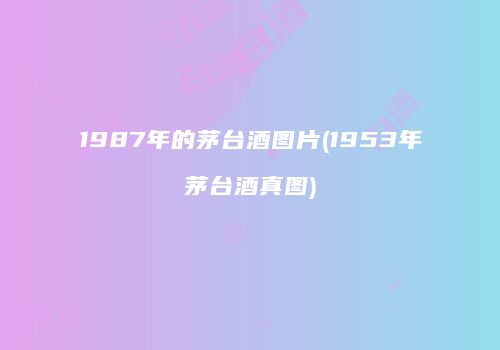 1987年的茅台酒图片(1953年茅台酒真图)