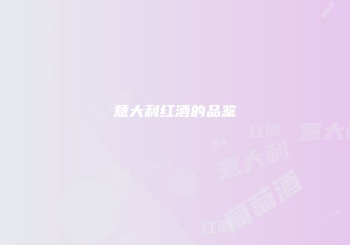 意大利红酒的品鉴