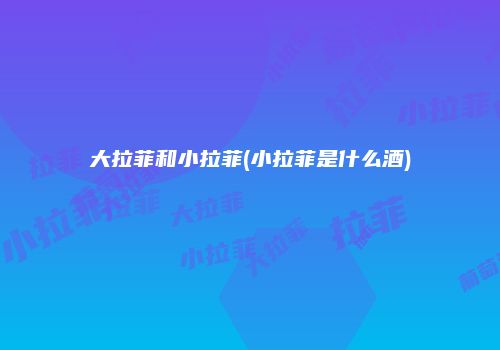 大拉菲和小拉菲(小拉菲是什么酒)