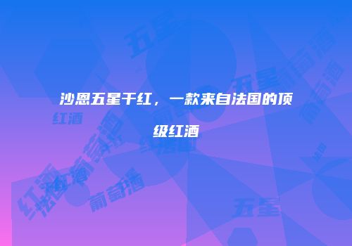 沙恩五星干红，一款来自法国的顶级红酒