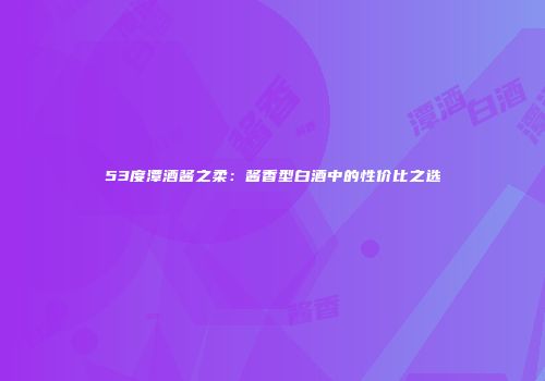 53度潭酒酱之柔：酱香型白酒中的性价比之选
