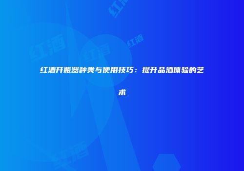 红酒开瓶器种类与使用技巧：提升品酒体验的艺术