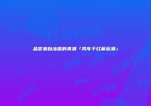 品尝来自法国的美酒「风车干红葡萄酒」