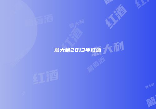 意大利2013年红酒