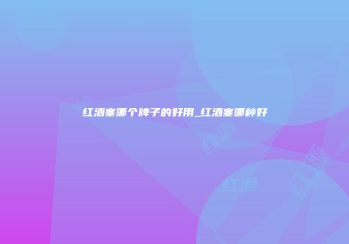 红酒塞哪个牌子的好用_红酒塞哪种好