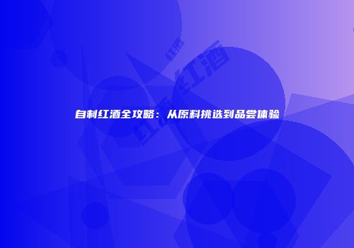 自制红酒全攻略：从原料挑选到品尝体验
