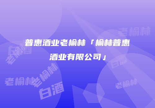 普惠酒业老榆林「榆林普惠酒业有限公司」