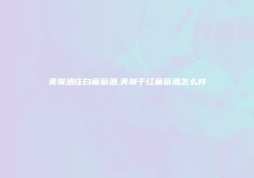 美景酒庄白葡萄酒,美景干红葡萄酒怎么样