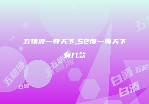 五粮液一尊天下,52度一尊天下有几款