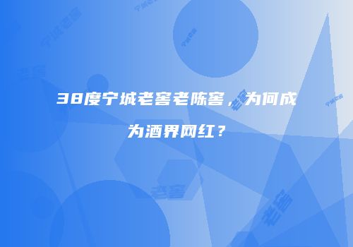 38度宁城老窖老陈窖，为何成为酒界网红？