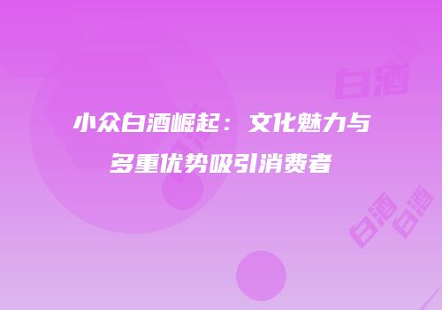 小众白酒崛起：文化魅力与多重优势吸引消费者