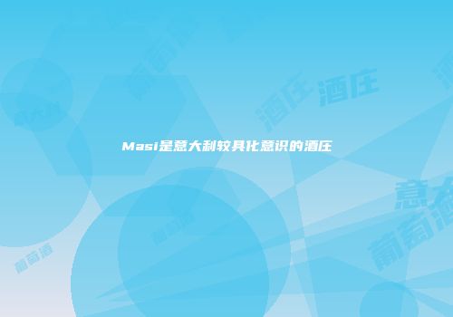 Masi是意大利较具化意识的酒庄